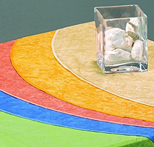 BEST Tischdecke abwaschbar 160 cm I Tischdecke rund 100% Baumwolle I Pflegeleichte Gartentischdecke mit edler Marmorierung & Paspelband I Terracotta