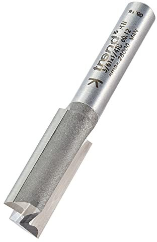 Trend Professional Straight Two Flute Router Cutter, 1/4 Inch Shank, 10mm Cut Diameter, Tungsten Carbide Tipped, 3/61X1/4TC