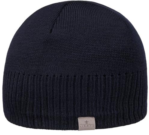 LIERYS Fine Rip Beaniemütze Herren Made in Germany Merinowolle Wintermütze mit Fleecefutter Strickmütze Herbst Winter Wollmütze