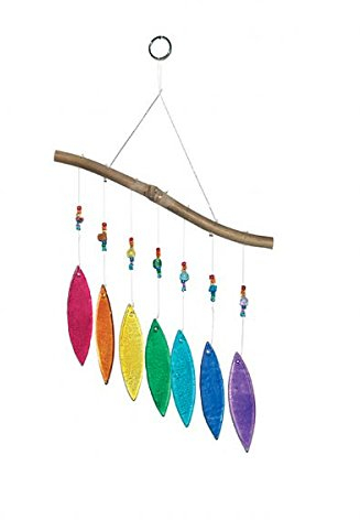 Importeur Trends - Claus Lehmann Glas-Windspiel 7 Blätter, Regenbogenfarben