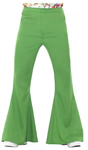 Smiffys 60er-Jahre Schlaghose, Grün, Herren Halloween