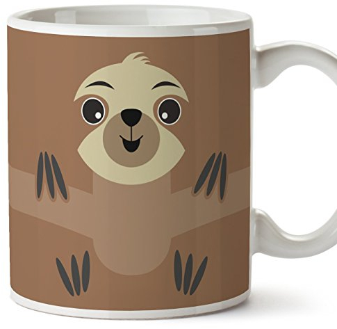 MUGFFINS Perezoso Tazas Originales de Desayuno - Animales Graciosos Ideas para Regalos - Cerámica 350 ml