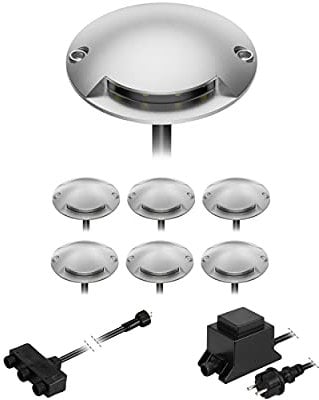 ledscom.de LED Boden-Aufbau-Leuchte Bunda, 1-flammig, für außen, befahrbar, warm-weiß, 7er Set