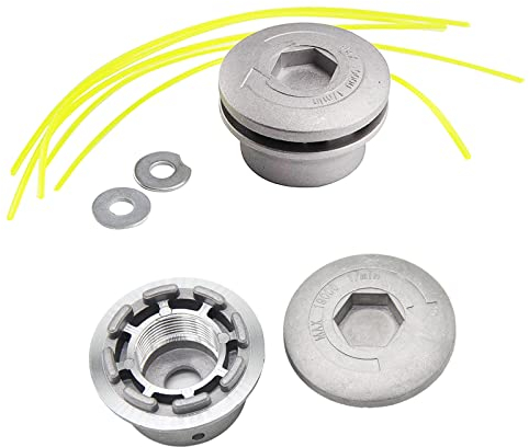 2PCS Cabezal Desbrozadora Universal,Osuter Cabezal Hilo Aluminio Cortacésped Duradero para Desbrozadora Repuestos