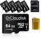 Cloudisk 5pack 64gb microSD Card Carte mémoire Micro sdxc avec Adaptateur Pleine Grandeur et Lecteur de Carte, uhs - I, U3, class10, Vendu en Vrac