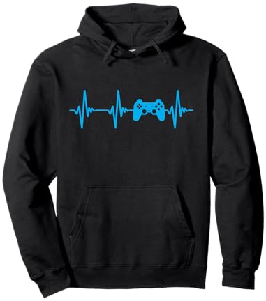 Gaming Sweatshirts Gamer Gifts Felpa con Cappuccio da Gioco Heartbeat of a Gamer Gamer Felpa con Cappuccio