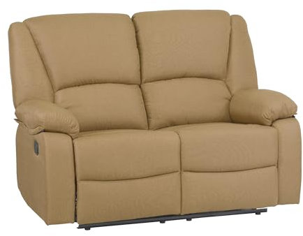 Totò Piccinni Set Divano 2 o 3 posti, Poltrona Relax Calipso Reclinabile, Imbottito con Braccioli e Poggiapiedi (Tessuto Beige, 2 Posti)