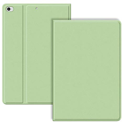 VAGHVEO Custodia per iPad 9.7 2017/2018, iPad Air1/Air 2 Smart Case Antiurto[Auto Svegliati/Sonno], Protezione Morbido TPU Silicone Cover Posteriore per Apple iPad 5a/6 Gen/Air 1/2, Verde Chiaro