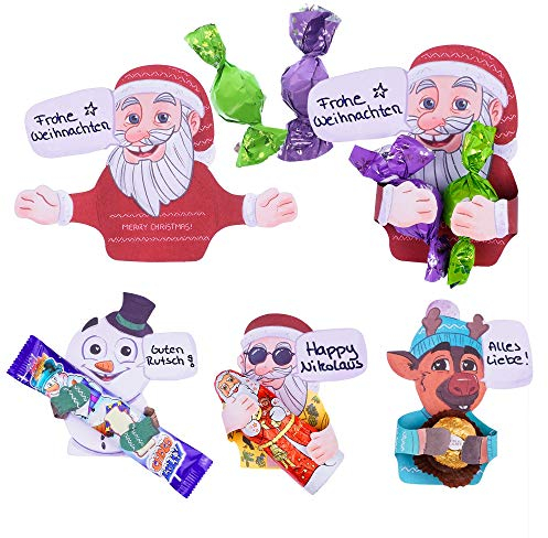 SURPRISA Sweet Hugs Set 'Weihnachten' für Schokolade, Dankeschön, individuelles kreatives Geschenk, Geburtstag, Frohe Weihnachten