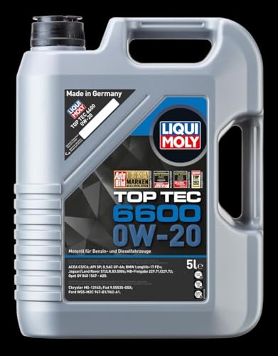 LIQUI MOLY Motoröl 0W-20 Top Tec Motor Öl ACEA C5 ACEA C6 API SP 6600 5L