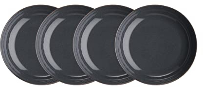 BUTLERS Teller Ø21cm 4er Teller Set NATIVE Steinzeug Geschirr | Kuchenteller Frühstücksteller Speiseteller Essteller | Modern & Natürlich | Mikrowellen- & spülmaschinenfest