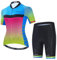 Radtrikot-Set für Damen, Mountainbike, 3D-Gel-Pad, Shorts, Cf2340-1, S