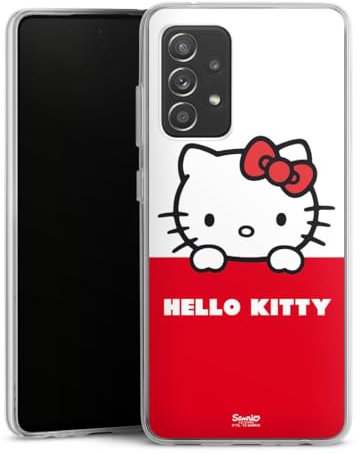 Silikon Hülle kompatibel mit Samsung Galaxy A52 Case transparent Handyhülle Fanartikel Hello Kitty Kawaii