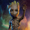 WOWDECOR Diamantgemälde Alien Groot Full Drill, DIY 5D Diamond Art Kit Stickerei Mosaik 30 x 30 cm
