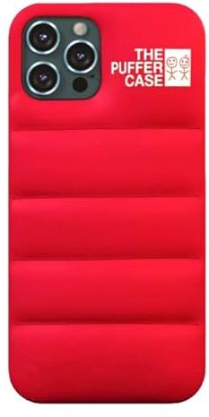 Puffer Case 3D-Schutzhülle für iPhone 13 15,5 cm (6,1 Zoll) ROT | Trendiger Komfort, Plüsch-Daunen, weiche Haptik, Jacke, hoher Schutz, kratzfest, Mikrofaserfutter