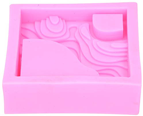 Moule en Silicone pour Pot de Fleur, Mini Moules de Jardinière en Silicone avec Motif Champêtre Terrasse pour Pots de Fleurs Béton, Idéal pour Jardinage Extérieur et Décoration Intérieure