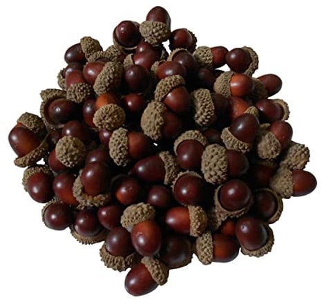 Cozylkx 50 Stück Künstliche Tannenzapfen Eichel 2-3 cm Lebensechte Eichel Ornament Für Zuhause Weihnachten DIY Girlande