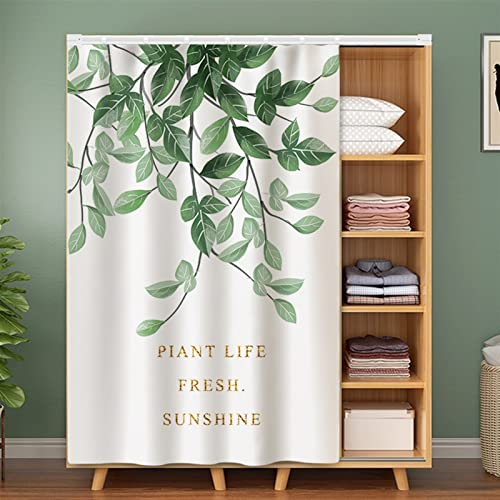LIVEINU Tropische Blätter Schrankvorhänge für Küche, Kleiderschrank, Badezimmer, Staubdichter Vorhang für Regale, Wandpaneele, hängende Tür, Japanische Noren, Klettband Selbstklebend 100x140cm Stil 1