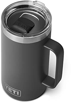 YETI Rambler Mug isotherme en acier inoxydable avec couvercle MagSlider, 710 ml, gris anthracite