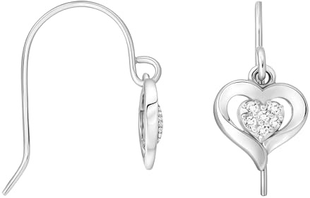 SOFIA MILANI - Damen Ohrringe 925 Silber - mit Zirkonia Steinen - Herz Ohrhänger - E1714