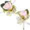 craspire Handgelenk-Set Im Knopfloch Mit Rosa Rose, Künstliche Hochzeit Boutonniere Seidenarmband, Ansteckblume Knopflöcher Rose Handgelenk Corsage Bräutigam Und Bräute Für Hochzeitszeremonie