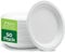 Super Rigid Disposable Plates (7 Inches) (Pack of 50), 100% Biodegradable White Bagasse Paper Plates, Made of Sugarcane Fibers - Perfect for Picnics Parties