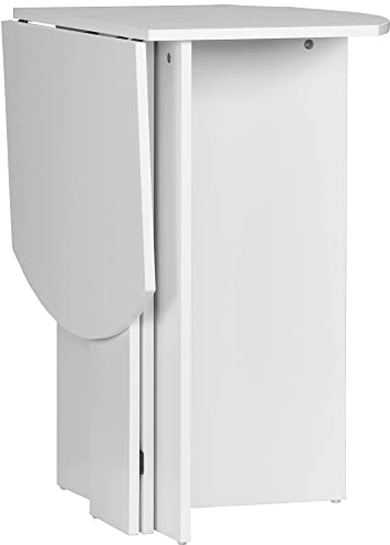 HOMCOM Tavolo da Pranzo Salvaspazio, Tavolo Pieghevole da Esterno, Tavolo da Cucina e Soggiorno in Legno 90x60x74cm, Bianco