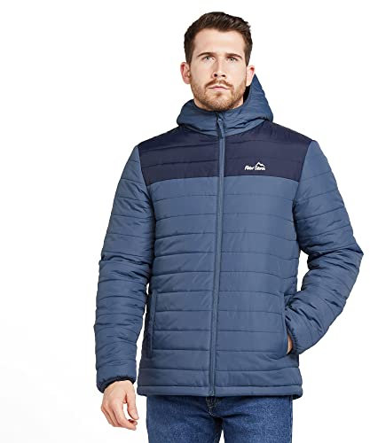 Peter Storm Men's Blisco II Lightweight, Water Repellent & Insulated Jacket with Hood and 2 Pockets, Cold Weather & Winter Padded Puffer Coat (UK, Alpha, M, Regular, Regular, Blue)