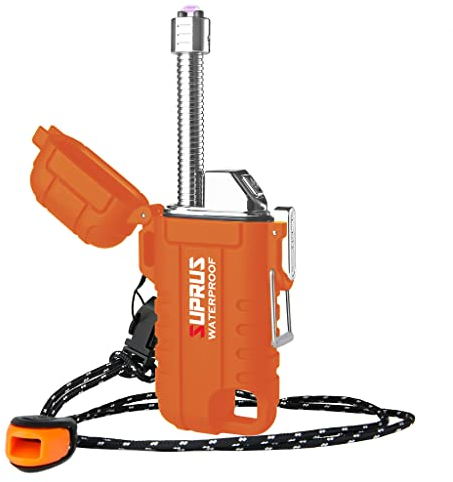 SUPRUS Windproof Waterproof LED Rechargeable USB C Candle Lighter Outdoors Orange