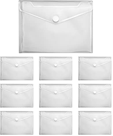 VELOFLEX A456010 - Dokumentenhülle Crystal, 10 Stück, DIN A5, Dokumententasche mit Klettverschluss, PP, transparent