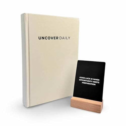 Uncover Daily Goal-Focused Journal & Inspirational Quote Cards | The #1 Daily Planner to Achieve Your Goals | 6 Month Undated Diary for Productivity, Improvement, and Mindfulness (Cream)