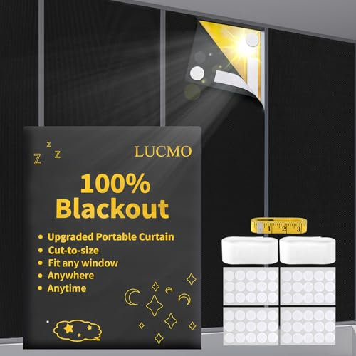 LUCMO Store Occultant Fenetre 500X145 CM, Store Occultant sans Percage 100% pour Fenêtres, Film Occultant Fenêtre, Film Fenetre Anti Regard Store