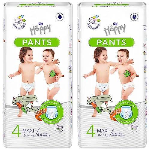 bella baby Happy Windel Pants Gr.4 Maxi 8-14 kg 2 x 44 Stück, Windelhosen für Kinder, Windelpants zum Töpfchentraining, Töpfchen Trainingshose