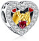 Annmors 925 Sterling Silber Bead Charms für Europäische Armbänder und Halskette Love Heart Perlen mit 5A Zirkonia,Weihnachten, Valentinstag, Muttertag, Geschenkanhänger für Frauen und Mädchen