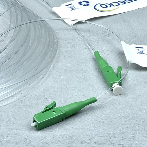 EMSECKO Cavo patch in fibra ottica da LC/A-PC a LC/A-PC invisibile singlemode in fibra ottica, diametro del cavo 0,9 mm, rivestimento trasparente, adatto per reti domestiche FTTH (15M)