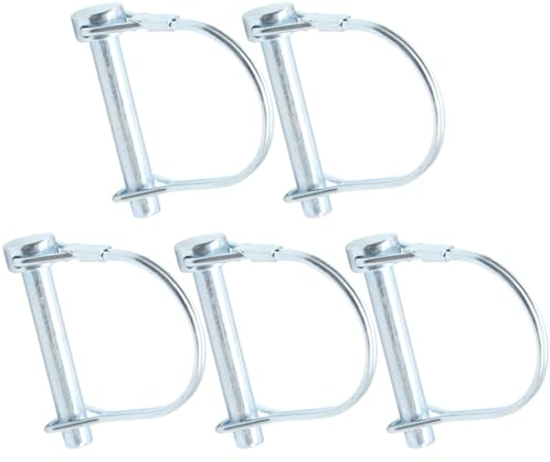 Hocansen 5 pezzi a forma di D, 8 x 50 mm, perno di bloccaggio per prato, giardino, agricoltura (8 x 50 mm/DX)