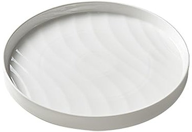 ULTRAWAVE Dinner Plate Ceramic Round Deep Plate Home Western Dinner Plate Luxury Hotel Tableware White Flat Plate 11/13 Inches Fruit Tray Dish Plates (Color : 11 inch)