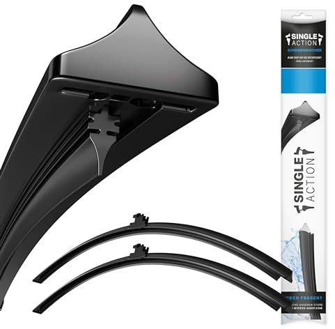 Scheibenwischer für Peugeot 206 CC Bj. 09/00-03/07 | Single Action Premium Scheibenwischer-Set Vorne | Hochwertige Wischblätter für klare Sicht | Set für Frontscheibe