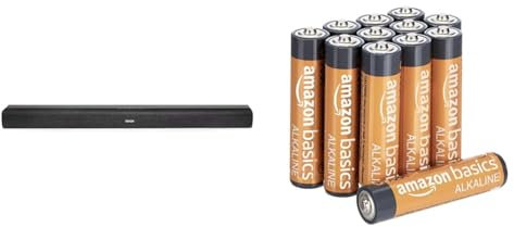 Denon DHT-S216 Soundbar for Surround Sound System, Bluetooth, & Amazon Basics AAA Alkaline Batteries, High-Performance, 10-Year Shelf Life, 12-Pack