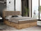 MKS MEBLE Boxspringbett 180x200 mit Bettkasten, Polsterbett 180x200 mit Matratze H3, Boxspringbett 180x200 mit Kopfteil, Boxspringbett mit Massivholz - Nessi - Braun Kunstleder - H3