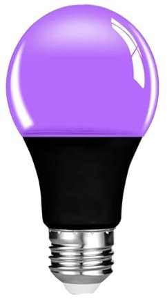 MODOAO Bombilla UV púrpura iluminación negra fiesta bombilla E27 luz nocturna 395nm luz negra para tailgating y otras escenas (1, negro)