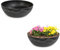 matches21 Lot de 2 pots de fleurs décoratifs vintage marbrés noirs pour l'extérieur - 20 cm - Pour jardin, balcon ou cimetière