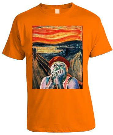bubbleshirt Tshirt Uomo Film Cult Anni '80 ragionier ugo - Urlo di Ugo - Parody - Manica Corta Arancione Taglia L