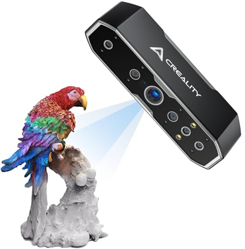 Creality CR-Scan Otter 3D Scanner, Vierlinsiges Stereosystem für 10-2000mm Objekt/Körper/Gesicht Vollfarbscannen, Bis zu 0,02mm Genauigkeit 20fps Geschwindigkeit (MacOS/Windows)