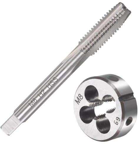 Saipor Tarauds et filières M8 x 1,25, métriques, M8 x 1,25 mm, tarauds et filières, filetage à droite et à filetage fin, tarauds et filières, tarauds cannelés droits