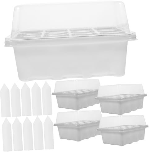 PAMINGONO 12-Loch-tabletts Pflanz-Starter-tabletts Mit Deckel Anzuchtschalen Für Setzlinge Einfach Zu Verwenden Sicheres Material Für Und Garten