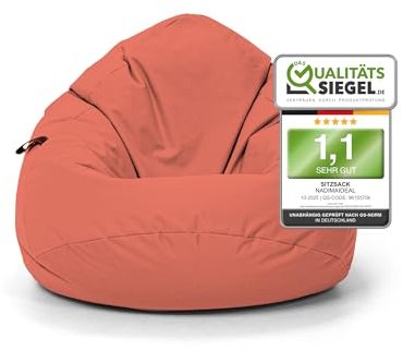Nadimaideal Sitzsack Tropfenform Kastanie | Bodenkissen für Kinder & Erwachsene | Indoor & Outdoor | Gaming Sitzsack - Sitzkissen - Beanbag | Füllung EPS Perlen (Sunflower, XXL-Durchmesser 88 cm)