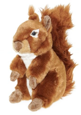 tachi Kuscheltier Eichhörnchen braun, Plüschtier Eichkätzchen sitzend, Stofftier Nager 21 cm