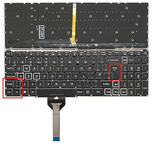 XINDIKBHUB UK RGB Backlit Laptop Keyboard For Acer Nitro 5 AN515-45 AN515-55 N20C1 N22C1 AN515-56 AN515-57 AN515-58 AN517-41 AN517-45 AN517-52 AN517-55 /Predator Helios 300 PH315-54 PH315-55