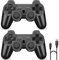 ＲＵＥＩＵＲＩ PS-3 Controller 2 Pack[2025 NEWEST] PS-3 Wireless Controller Playstation 3 Controller Wireless Bluetooth Gamepad with USB Charger Cable for PS-3 Console(Black+Black)